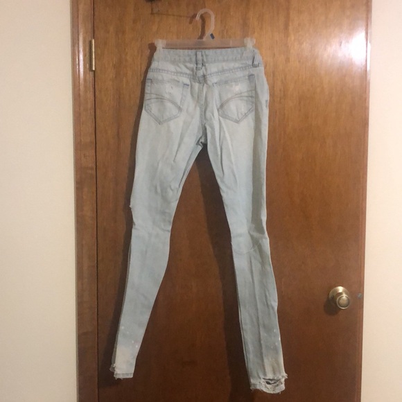 Decree Distressed Skinny Jeans size 3 light Blue - Picture 2 of 16
